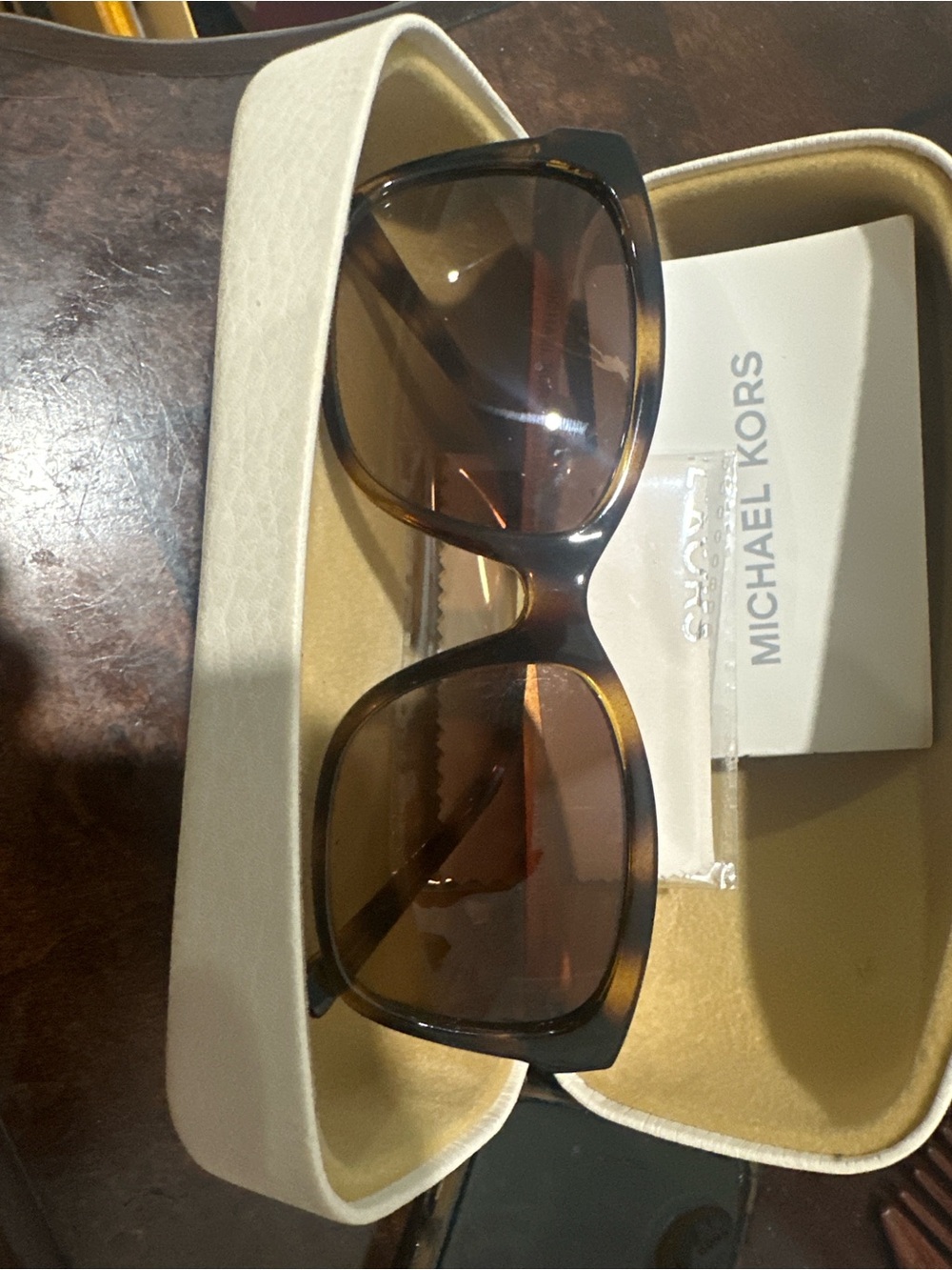Michael Kors Men's Tortoiseshell Sunglasses with Brown Lenses